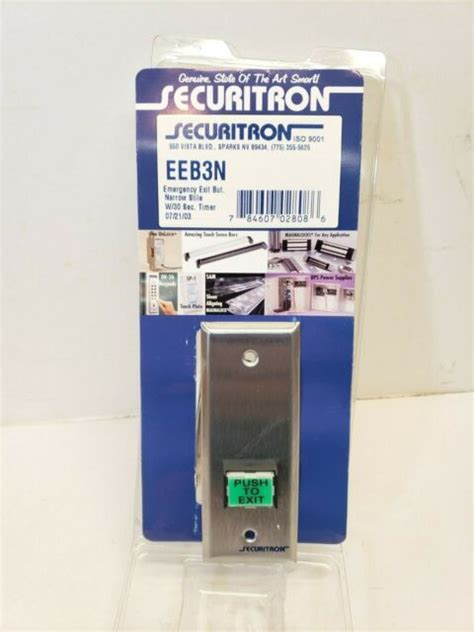 securitron assa abloy eebn narrow style emergency exit button   sec timer ebay