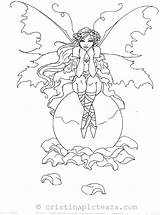 Mystical Colorat Zane Fairies Planse Mythical Nymph Fae Colorear Colouring Elves sketch template