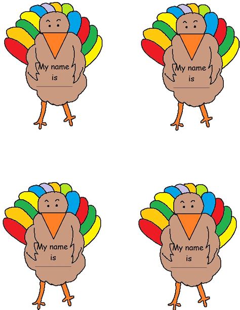 turkey name tag template 1019×1319 with images