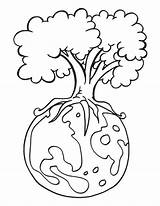 Earth Coloring Pages Print Tree Size Printable sketch template