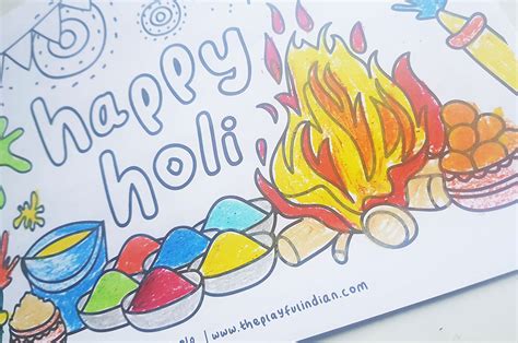 holi festival colouring pages    kids