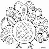 Coloring Simple Turkey Getcolorings sketch template