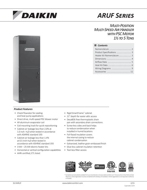 aruf series multi position multi speed air handler  psc motor manualzz