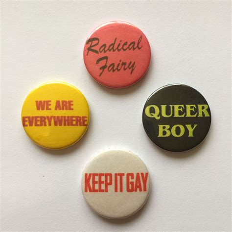 Gay Pride 4 Button Badges Lgbt Rights Pins Vintage Remake Etsy