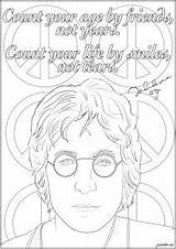 Coloring Quotes Lennon John Friends Pages Positive Smiles Adults Count Inspiring Tears Age Years Life Olivier sketch template