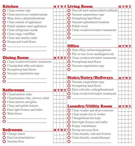 Download House Cleaning Checklist Free Cleaning Printables
