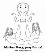 Coloring Mary Mother Pages Kids Catholic God Virgin Colouring Birthday Saints Blessed Hail Happy Jesus Saint Drawing Bible Happysaints Little sketch template