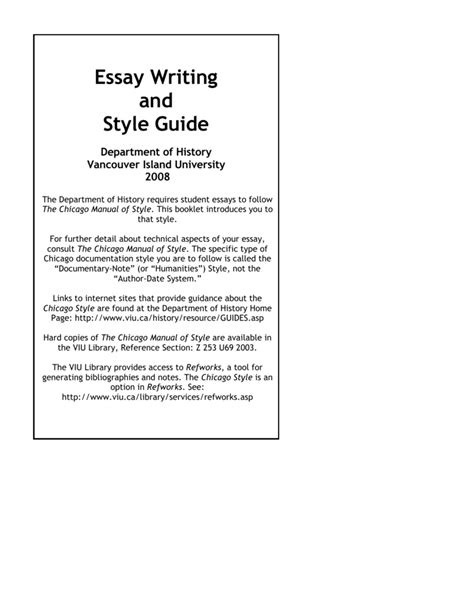 essay writing  style guide