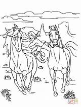 Coloring Spirit Pages Stallion Cimarron Rain Popular sketch template