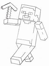 Steve Pages Coloring Minecraft Getcolorings Shrewd sketch template