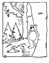 Forest Coloring Animals Pages Animal Printable Bear Kids Woodland Print Clipart Children Preschool Sheets Drawing Habitat Colouring Related Online Clip sketch template