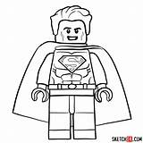 Lego Superman Draw Minifigure Drawing Step Dc Sketchok Minifigures Easy sketch template