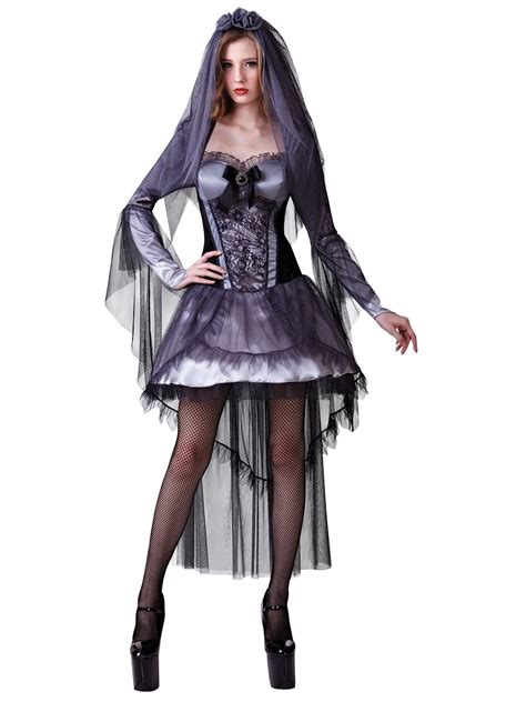 dark bride costume gothic corpse halloween fancy dress