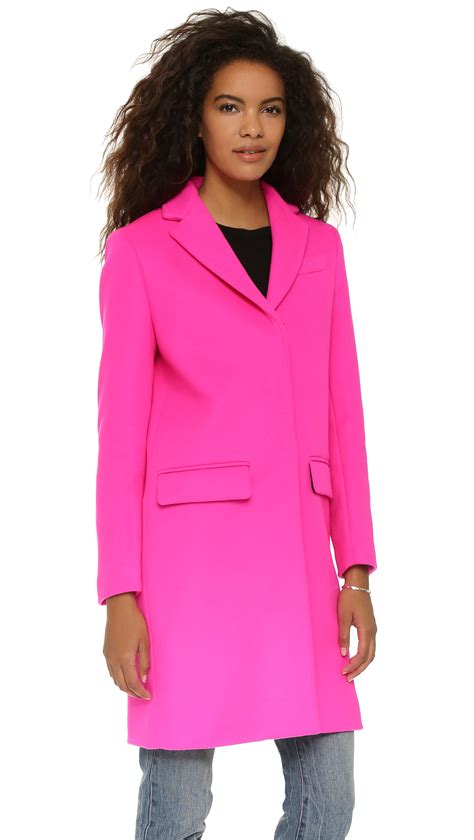 lyst msgm wool coat  pink