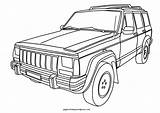 Jeep Coloring Pages Cherokee Cars Printable 4x4 Book Kids Xj Drawing Boyama Jeeps Color Transportation Military Wrangler Print Sheets Shouldered sketch template