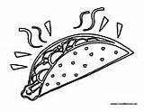 Mexican Coloring Pages Food Mexico Taco Colormegood sketch template