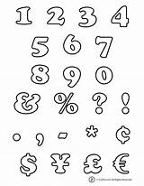 Bubble Numbers Characters Letters Letter Printable Punctuation Alphabet Coloring Pages Drawing Kids Printables Number Writing Activities Fonts Set Symbols Font sketch template