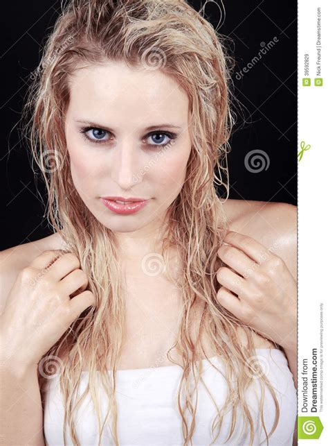 Beautiful Woman With Wet Hair Wellness Stock Image Image