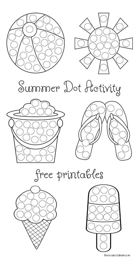 kids busy  summer   summer dot painting worksheets