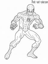 Spider Man Color Print Coloring Pages Boys Comics sketch template