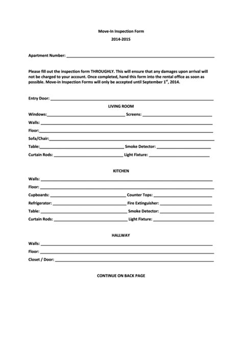move  inspection form printable