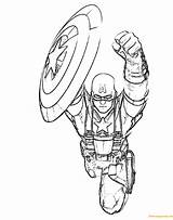 America Captain Coloring Pages Flying Printable Shield Color Avengers Superhero Superheroes Online Thanos Capitan Soldier Winter Colorear Para Dibujos Print sketch template