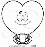Cards Heart Cartoon Mascot Holding Suit Playing Card Coloring Clipart Thoman Cory Outlined Vector 2021 sketch template