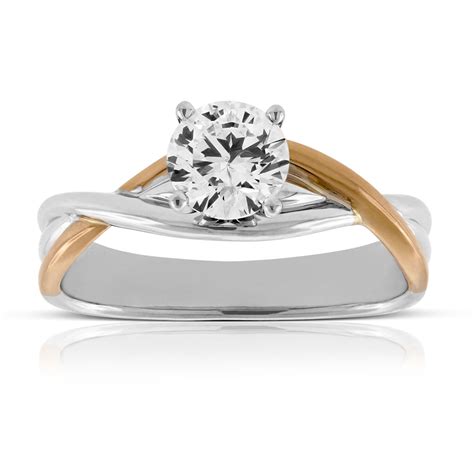 rose white gold twist engagement ring  ben bridge jeweler
