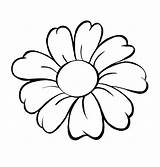 Outline Flower Flowers Coloring Cartoon Clipground sketch template