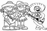 Coloring Mariachi Cinco Mayo Pages Children Fun sketch template