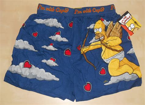 simpsons homer bart medium size m valentine s boxer shorts i m with