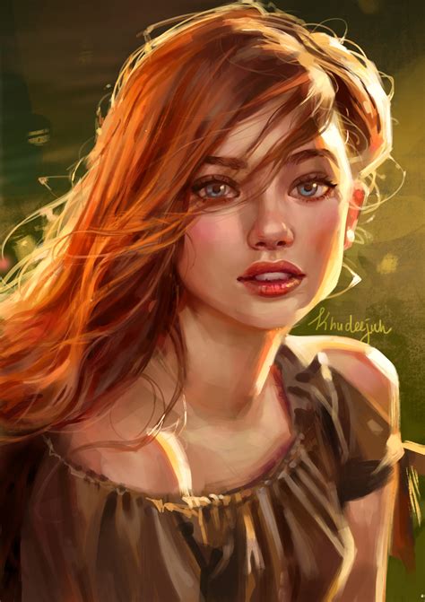 Artstation Girl With Red Hair