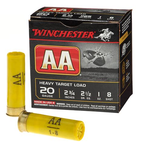 Winchester Aa Target Load 20 Gauge 8 Shotshells Academy