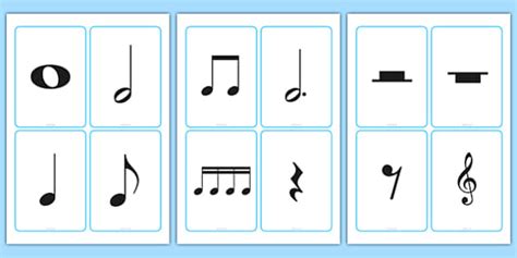 blank pictures  musical notes printable flashcards