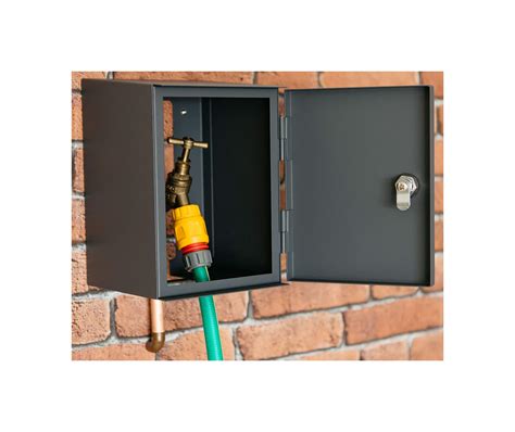 buy tap safe lockable protective security lock box cover  outsidegarden taps graphite