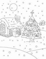 Coloring Night Pages Snowmen Christmas Tree Snow Printable Color Getcolorings sketch template