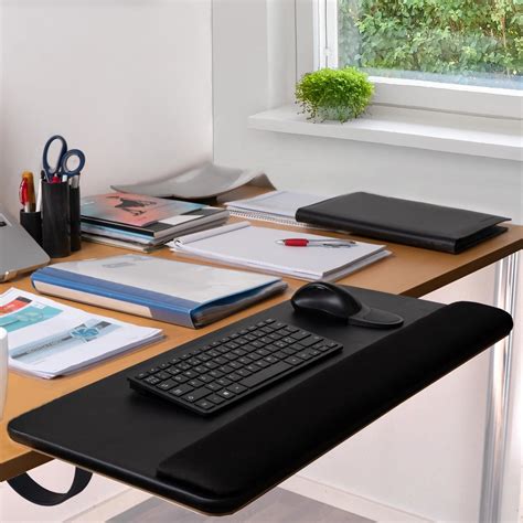 ergonomics desk extender arc tray clamp  keyboard drawer table mount