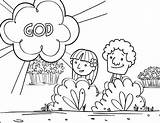 Eve Adam Coloring Pages Printable Kids Color Story Getcolorings Forbidden Biblical Apple Servent Odwiedź sketch template