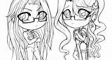 Couple Coloring Pages Emo Chibi Cute Drawing Getdrawings Getcolorings sketch template