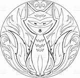 Coloring Firefox Mandala Vector Fox Royalty Designlooter Fable Grapes Stock 49kb 1024 sketch template