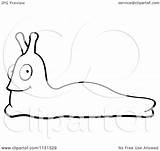 Slug Clipart Cartoon Coloring Vector Outlined Cory Thoman Clip Snail Royalty Use Clipartof sketch template