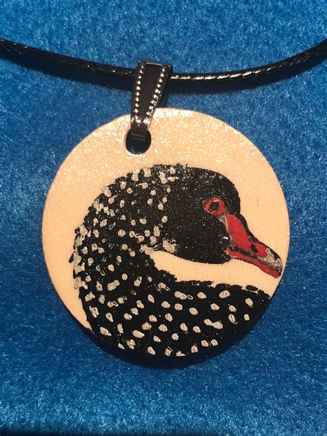 black swan necklace wooden handpainted black swan pendant  etsy uk