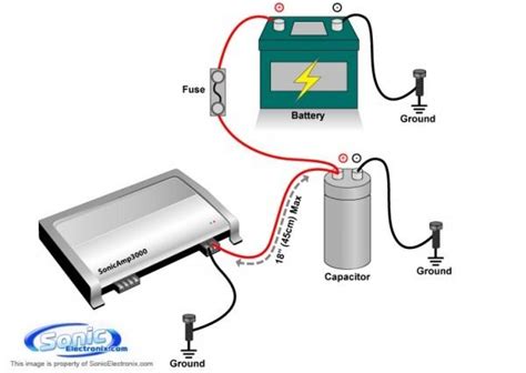 subwoofer wiring diagram  capacitor subwoofer wiring capacitor car amp