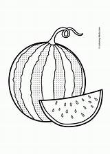 Watermelon Coloring Drawing Pages Para Kids Frutas Colorir Line Fruits Cartoon Desenhos Sketch Fruit Printable Template Clipart Comments Getdrawings Library sketch template