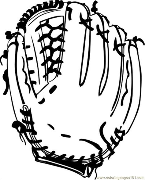 coloring pages baseball glove bw ganson sports baseball