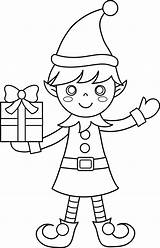 Coloring Christmas Clipart Elf Pages Printable Cute Elves Outline Color Kids Clip Sheets Print Preschoolers Colouring Sweetclipart Drawing Transparent Boy sketch template