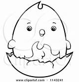 Phoenix Cartoon Chick Chubby Shell Clipart Cory Thoman Outlined Coloring Vector Royalty Hatching sketch template