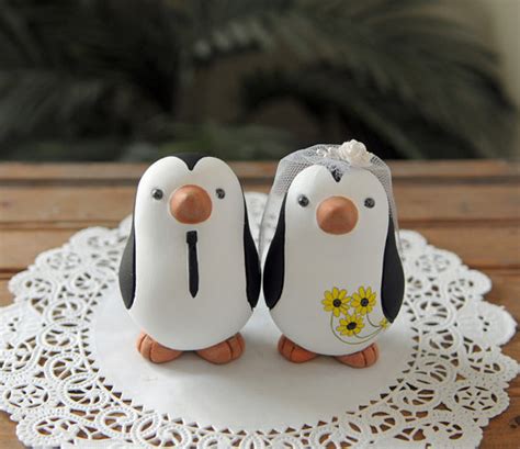 penguin wedding cake topper unxia