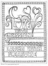 Pages Coloring Zenspirations Adult Quote Words Colouring Passion Choose Board sketch template