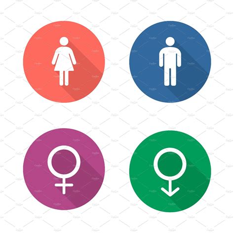 Gender Symbols Icons Vector Custom Designed Icons